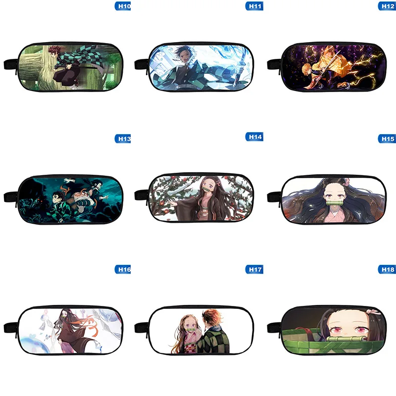 Demon Slayer: Kimetsu No Yaiba пенал для мальчиков и девочек-подростков, косметички, школьные принадлежности, канцелярские принадлежности, сумка для хранения, косметичка