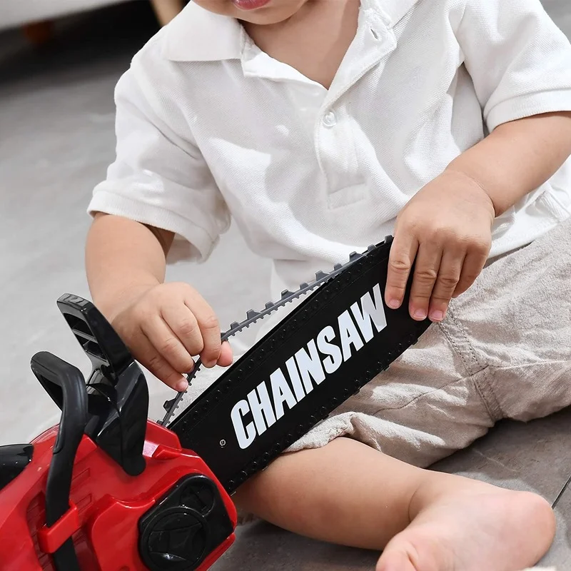 Chainsaw Toy Tool Play Set Outside Construction Work Shop Toy Outdoor Preschool Gardening Lawn Gift for Kids Boys and Girls