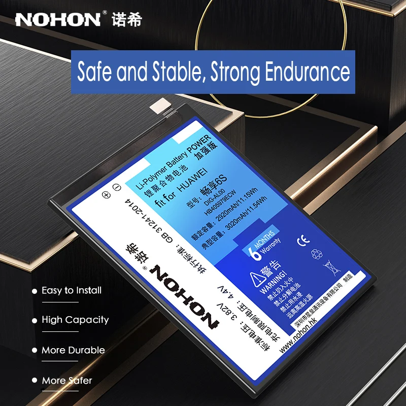 Nohon Аккумулятор для huawei Enjoy 6S 6S Plus Honor 6C Nova Smart HB405979ECW аккумулятор Перезарядка для телефонов заменить внутренняя Bateria