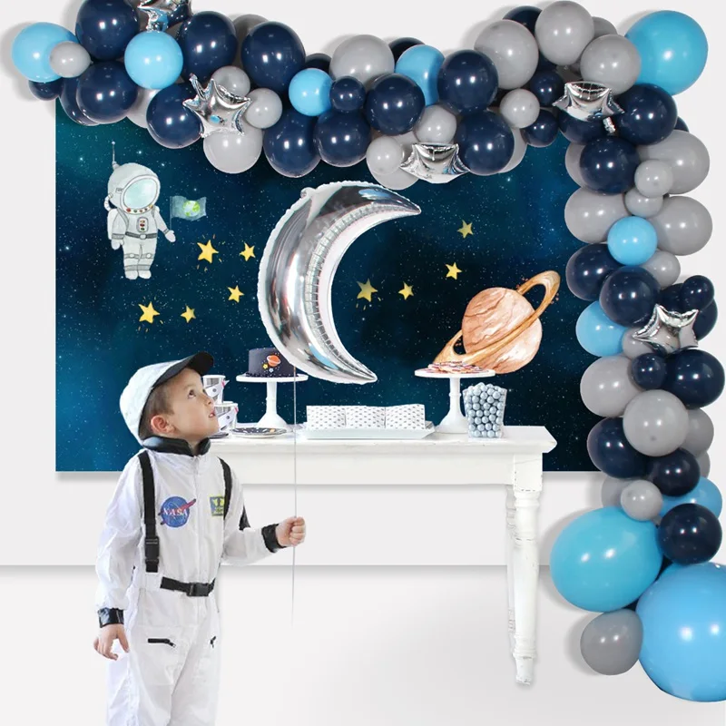 HUIRAN, темно-синие воздушные шары, мерцающие, маленькая звезда, для детского душа, Космический астронавт, вечерние принадлежности, для дня рождения, декор для детей