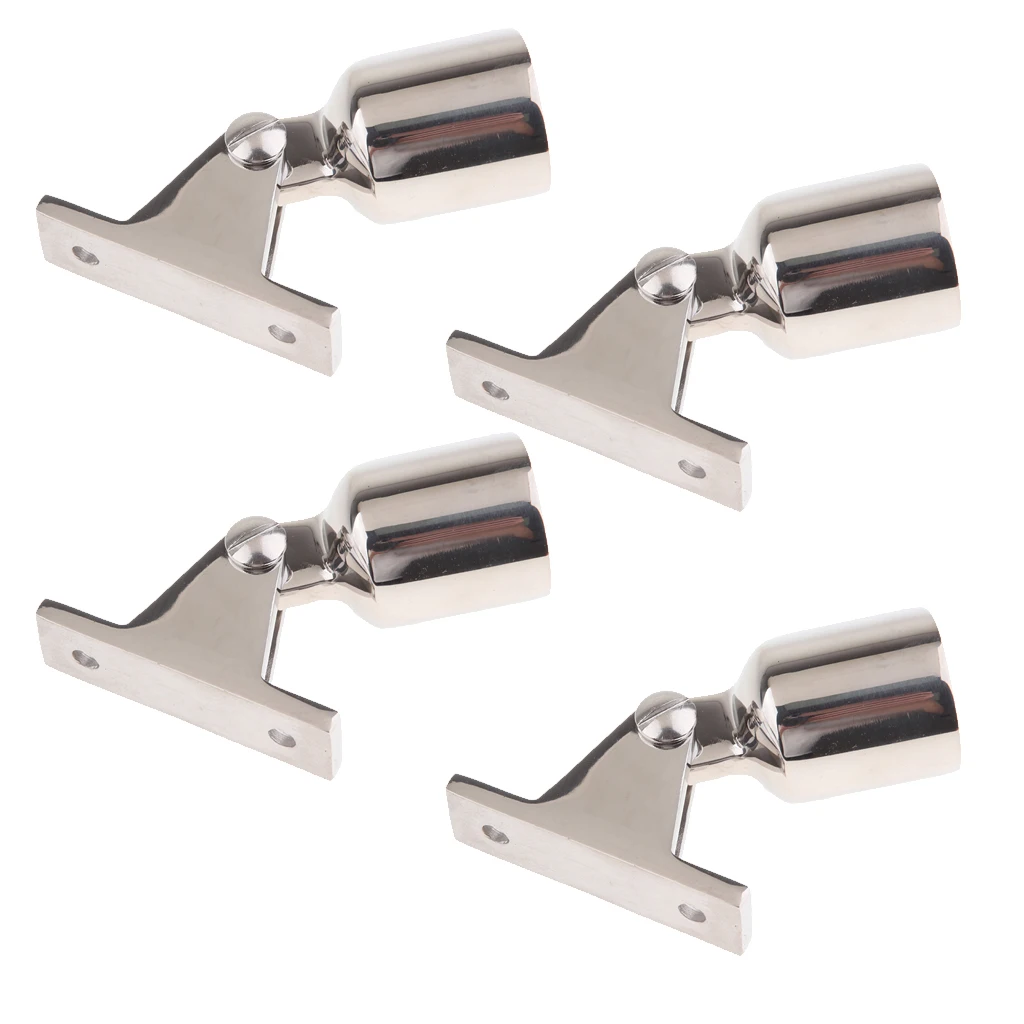 MagiDeal 4X Stainless Steel Deck Hinge Bimini Eye End Bimini Top Caps Tube