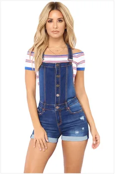 

Spring 2020 Europe and the United States broken hole lift hip strap roll edge jeans and shorts fashion slouchy streetwear