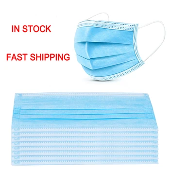 

100pcs Anti-Pollution 3 Laye Mask Anti-dust Protective Masks Disposable Face Masks Elastic Ear Loop Dust Filter Safety Mask