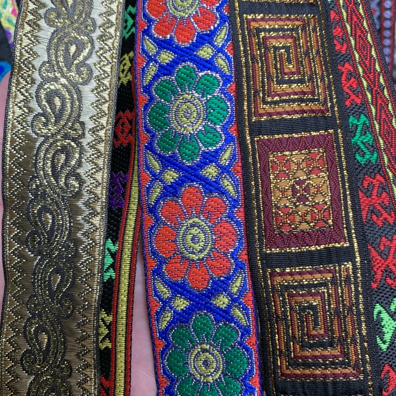 Lace Trim Ribbon 3 Yards 1.3 Inch 33MM Vintage Ethnic Embroidery Lace Ribbon Boho Lace Trim DIY Clothes Bag Accessories Embroidered Fabric ribbon decoration ribbon supplies lace trim ribbon