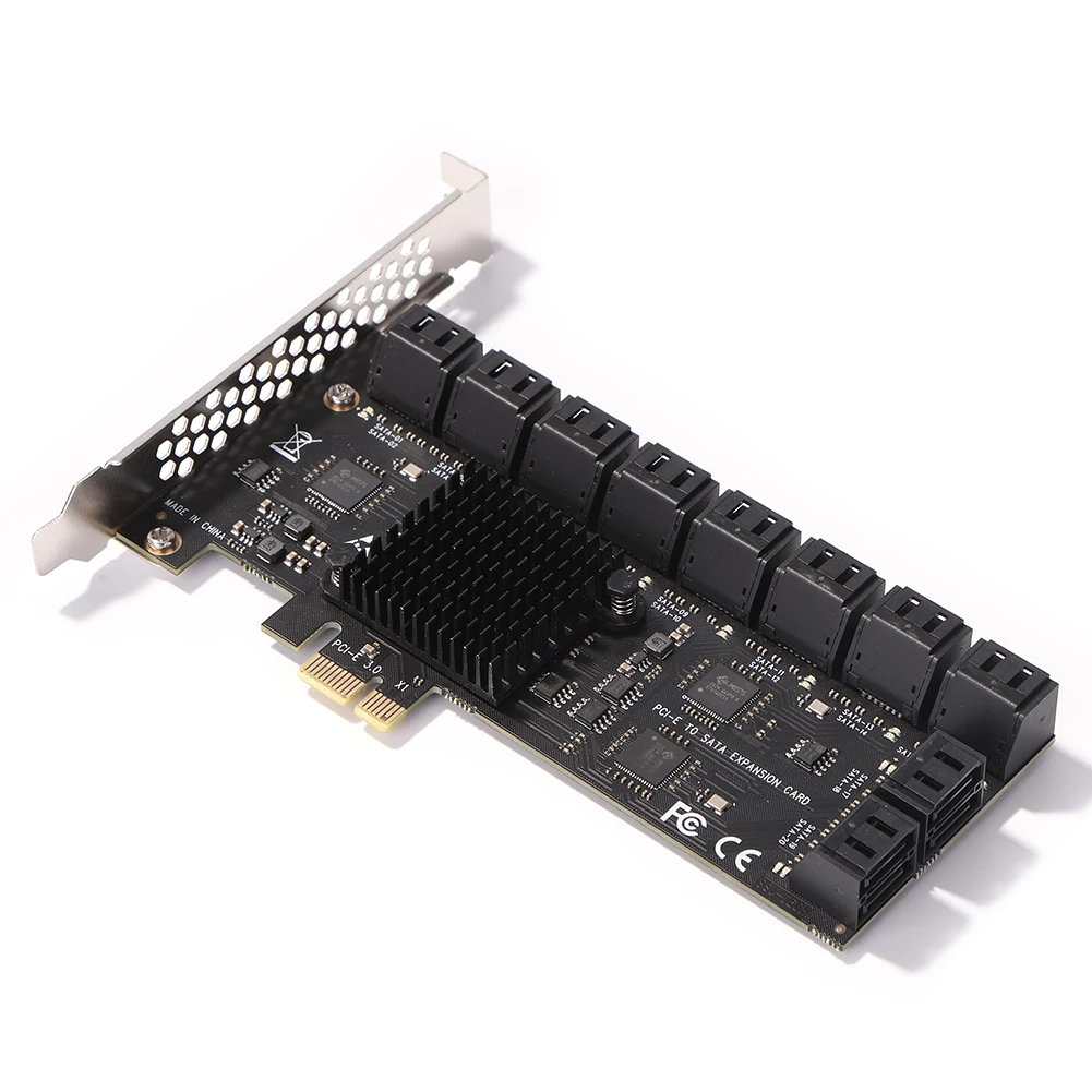 Адаптер PCIE SA3112J 20/16/12 портов PCI-Express X1 на SATA 3 0 карта расширения 6 Гбит/с