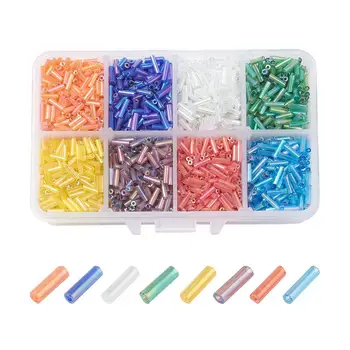 

1 Box Glass Bugle Beads Sets Jewelry Making Mixed Color Hole: 0.6mm 3500pcs/box