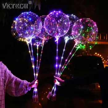 

5pcs Luminous Led Balloon Colorful LED Light Balloon Latex Clear Round Flash Bubble Birthday Party Wedding Decoration