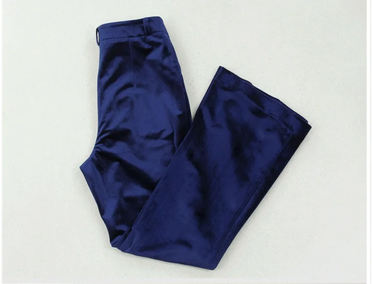 Grote maat vrouwen herfst en winter nieuwe slim afslanken taille двубортный Пак+ динамик broek goud fluwelentwee-stuk pak