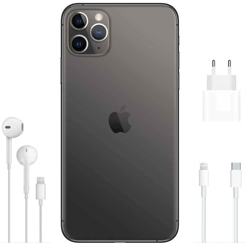 Смартфон Apple iPhone 11 Pro Max MWHJ2RU/A 256Gb серый космос 3G 4G 1Sim 6.5" OLED 1242x2688 iOS 13