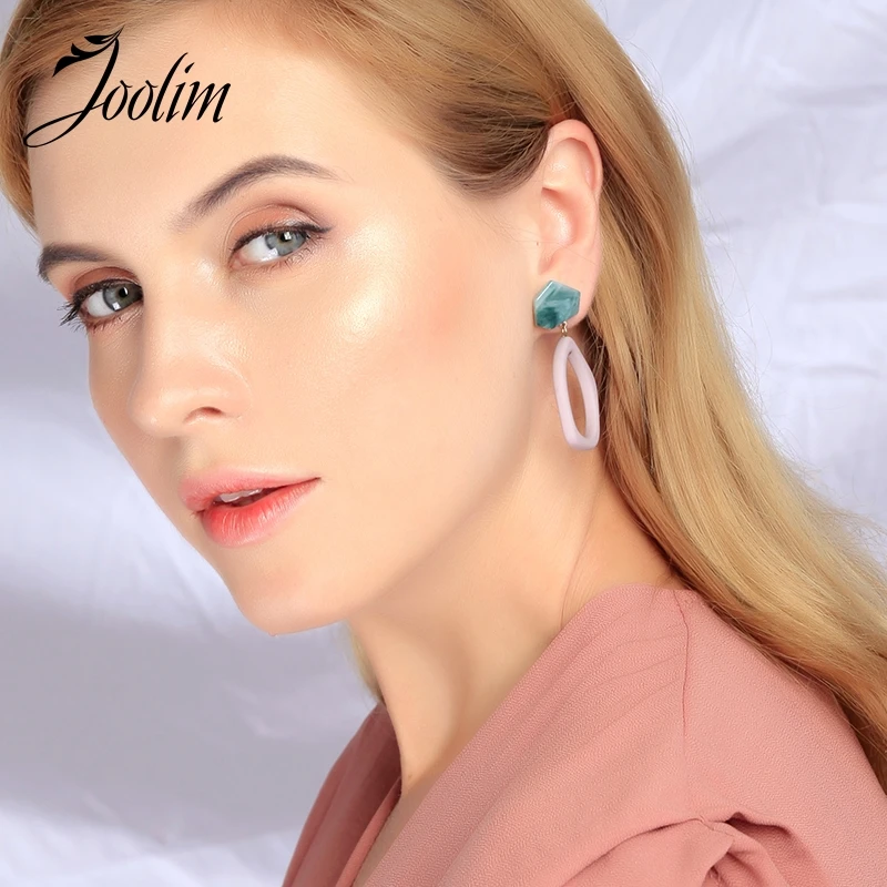 

Joolim Simple Purple Graceful Resin Hollowout Geometric Earring Dangle Earring