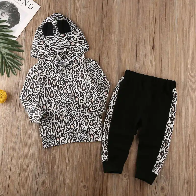 baby girl leopard print tracksuit