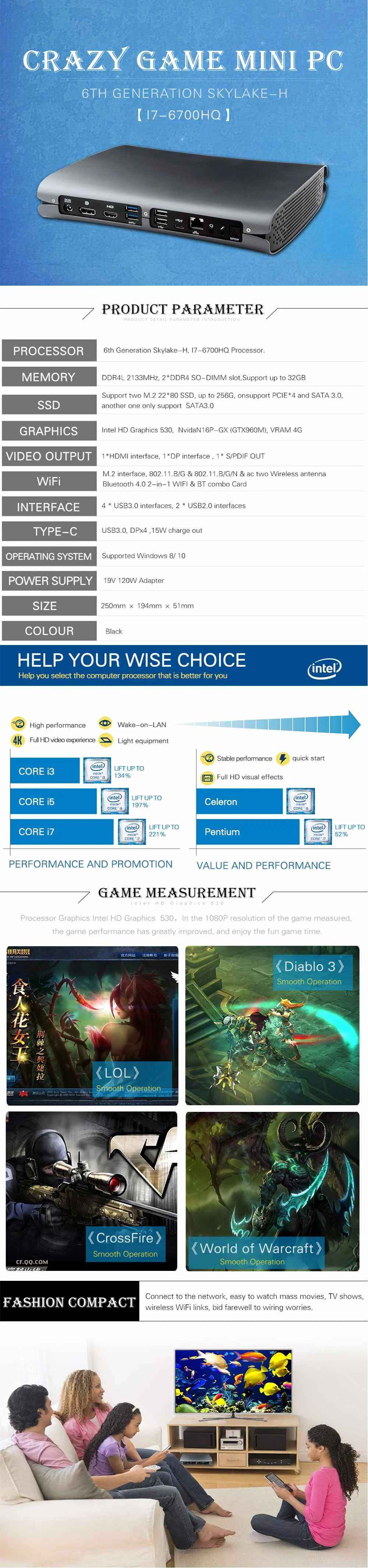 HYSTOU M1 мини ПК Intel Core i7-6700HQ NVIDIA GTX 960M DDR4 Win10 5G Wifi type-C USB S/PDIF HDMI ПК HTPC игровой компьютер