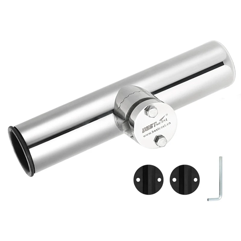 

Rail Mount Stainless Steel Fishing Rod Holder Rack Pole Bracket Support With Clamp On 3/4 To 1 Inch Marine Boat Hardware