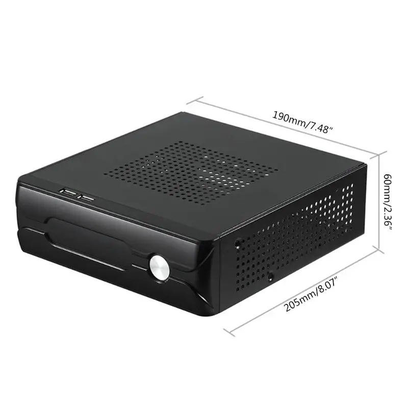 Настольный блок питания, игровой HTPC, корпус для домашнего офиса, 2,0 USB Mini ITX, чехол для компьютера, практичный горизонтальный корпус FH03