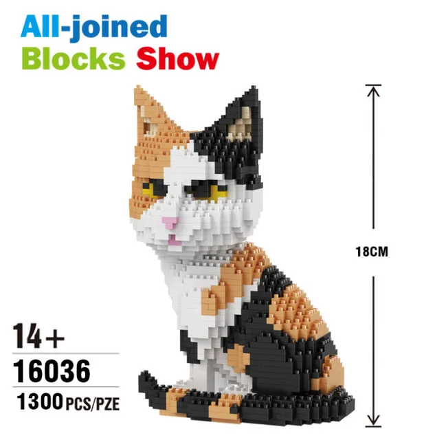Balody Cute Cartoon Cat Building Blocks Diamond bricks black cat Model educational toys kids Girl gifts 2