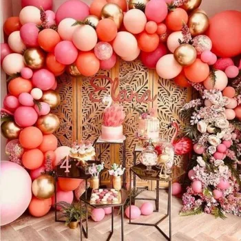 

50pcs Peach Pink Coral Latex Balloons Wedding Birthday Party Decoration Baby Shower Valentine's Day Anniversary Party Supplies