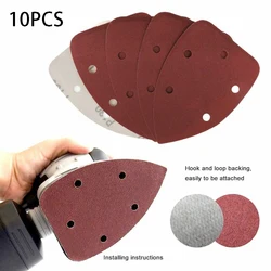 Disques de sable triangulaires, 140x90mm, 5 trous, 10 pièces, pour polissage électrique, Application large et haute rectification 