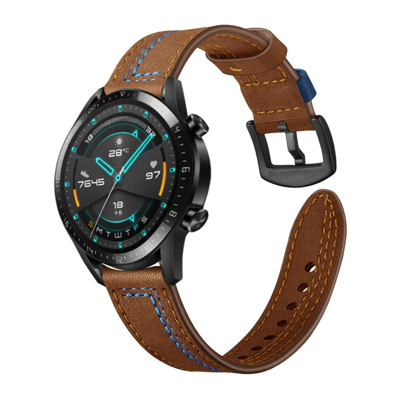 Кожаный сменный ремешок для часов huawei, часы GT 46 мм, Браслеты Для huawei, часы GTwatch, браслет, ремешок