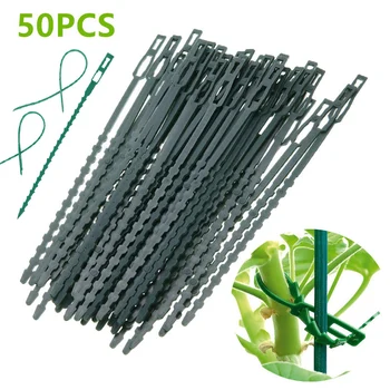 

50pcs 6.7/5.3 Inch Flexible Plastic Twist Ties Adjustable Garden Plant Twist Ties for Multi-Purpose Gardening Support DIY Tools