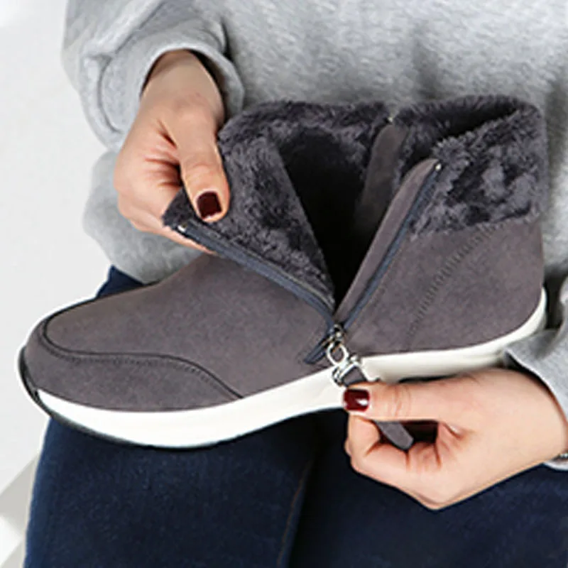 

Snow Boots Women's Genuine Leather Winter plus Velvet New Style WOMEN'S Shoes 2019 Warm Cotton-padded Shoes Short Thick Women's