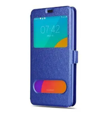 Кожаный чехол для Sony Xperia XA1 крышка быстрое окошко для просмотра ответа откидная крышка для Sony Xperia L1/XA1 G3116 G3112 телефонные чехлы Капа - Цвет: Blue