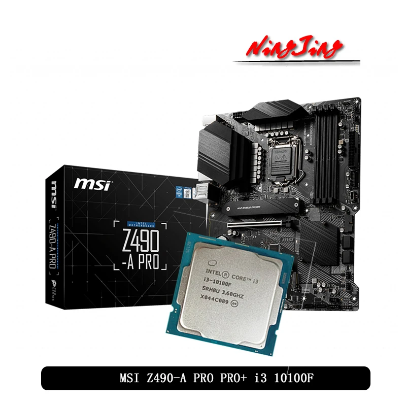 Intel core i3 10100f cpu + msi Z490 A pro placa mãe terno lga 1200 cpu +  motherbaord terno novo mas sem refrigerador|Placas-mães| - AliExpress