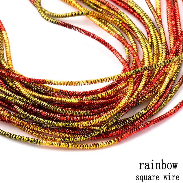 square wire-rainbow 10 г/лот аксессуары для ювелирных изделий вышивка значок коврик, жесткая старая работа вышивка, французский слиток проволока, медная проволока, ручной работы аксессуары - Цвет: square wire-rainbow