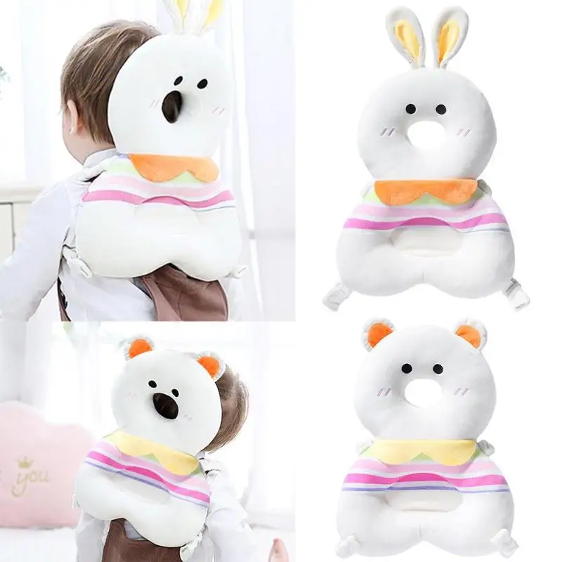 

2 in 1 Large Baby Head Protect Pad Breathable Toddler Crystal Velvet Comfortable Not Easily Deformed Anti-fall Headrest Pillow