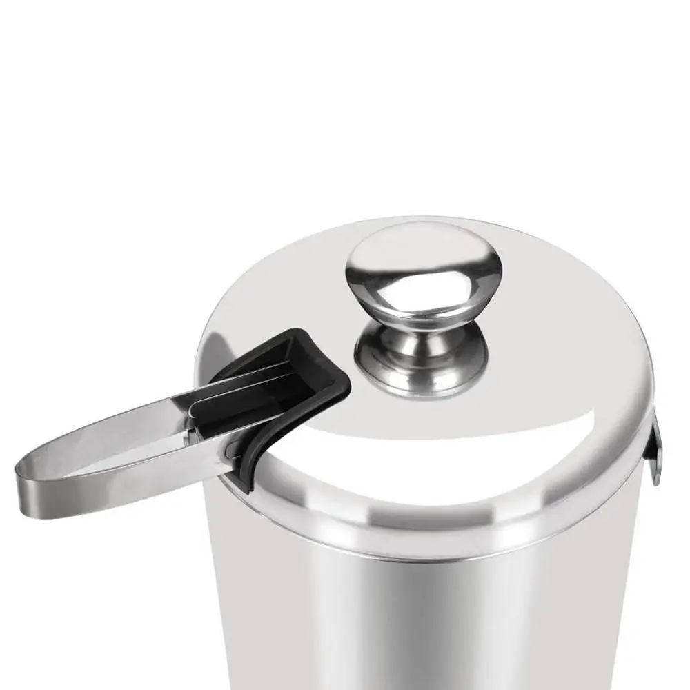 Ведро для льда из нержавеющей стали 1300 мл с герметичной крышкой и щипцами|Ведра