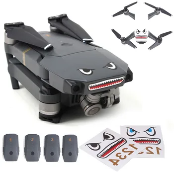

2 Sets Camera Drone Body Skin Cool Shark Face 3M Decals Battery Number Sticker for DJI MAVIC Mini/PRO/Spark/2/AIR 3M Stickers