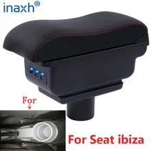 Accoudoir pour Seat ibiza 6j Ibiza 6L, boîte de rangement de contenu de magasin central avec porte gobelet, produits cendrier avec USB