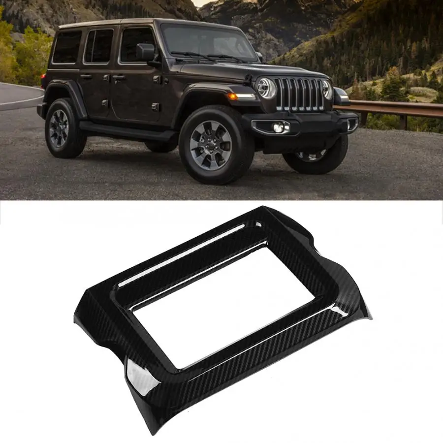 ABS углеродное волокно текстура внутренняя окантовка навигатора декоративная отделка Подходит для Jeep Wrangler JL высокое качество автомобильные аксессуары