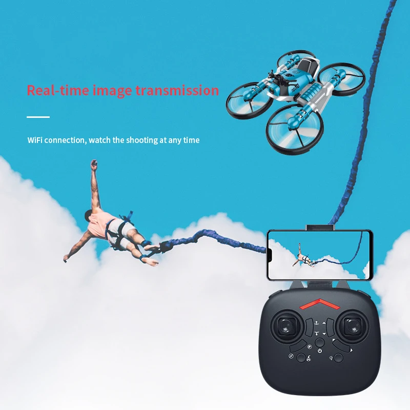WiFi FPV RC Дрон мотоцикл 2 в 1 складной вертолет камера 0.3MP высота удержания RC Квадрокоптер мотоцикл Дрон 2 в 1 Дрон