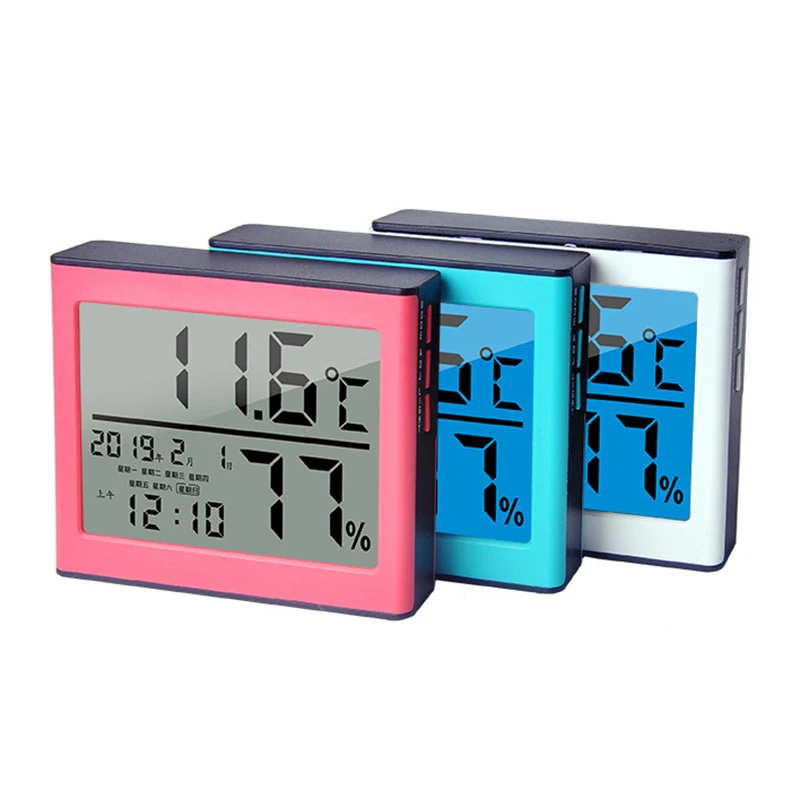 LCD Digital Temperature Humidity Meter HTC-1 HTC-2 Home Indoor Outdoor hygrometer thermometer Weather Station with Clock