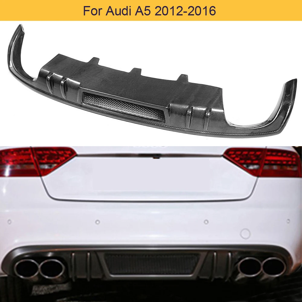 Диффузор для заднего бампера из углеродного волокна Audi A5 2012 2016 Coupe 4D Sportback Convertible Non