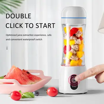 

New 400ml Portable Juicer Electric USB Rechargeable Milkshake Blender 6 Blade Mini Juice Cup Machine Fast Blender Food Processor