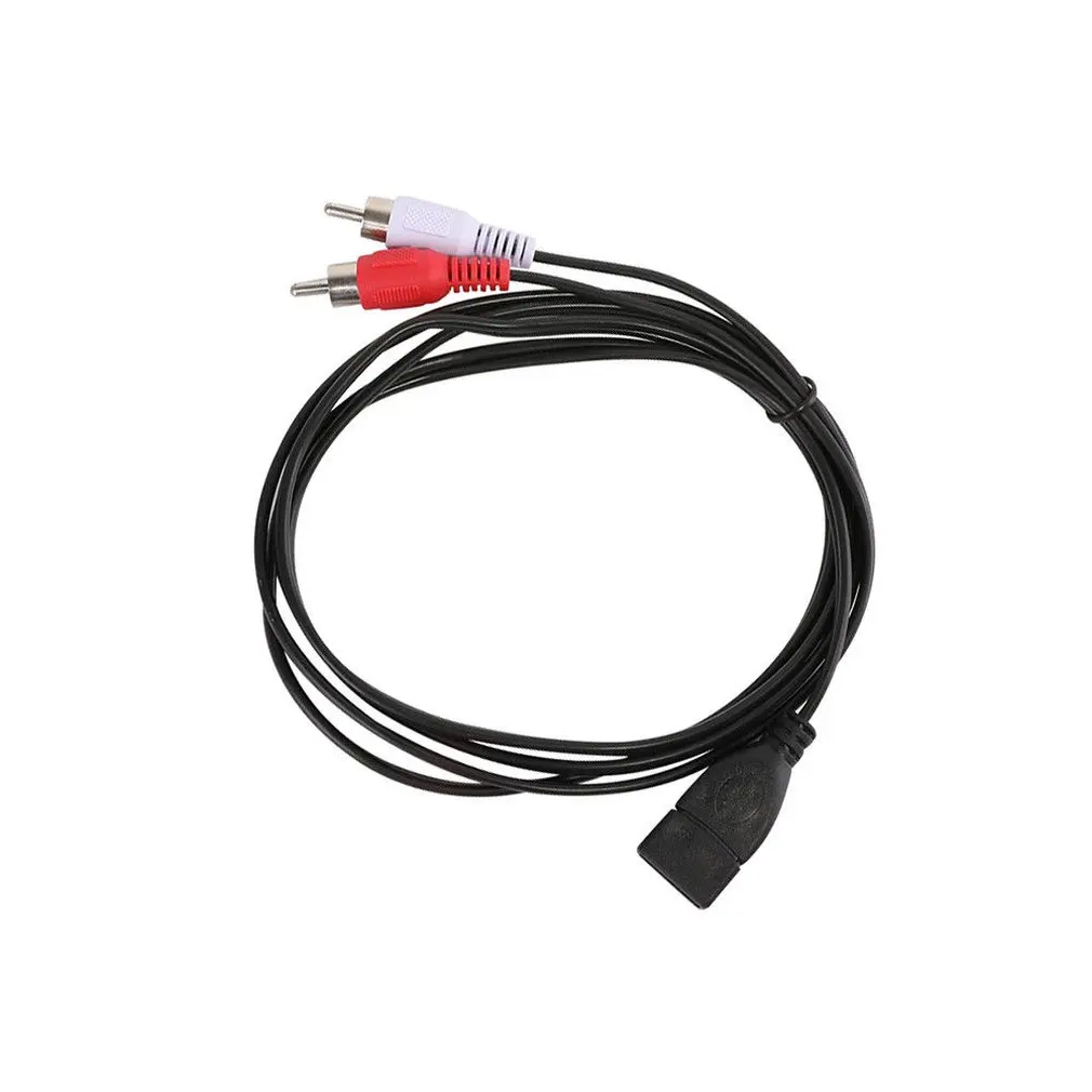 

1.5m/5ft USB A Female Sockrt to 2 RCA Male Plug Audio Video Extension Cable Cord