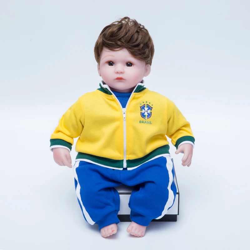 18-дюймовая футбольная кукла реборн для малышей bebe силиконовая boneca Реборн