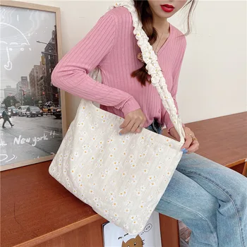 

casual large capacity totes designer sweet daisy women shoulder meseenger bags canvas lady crossbdoy bag summer beach big purses