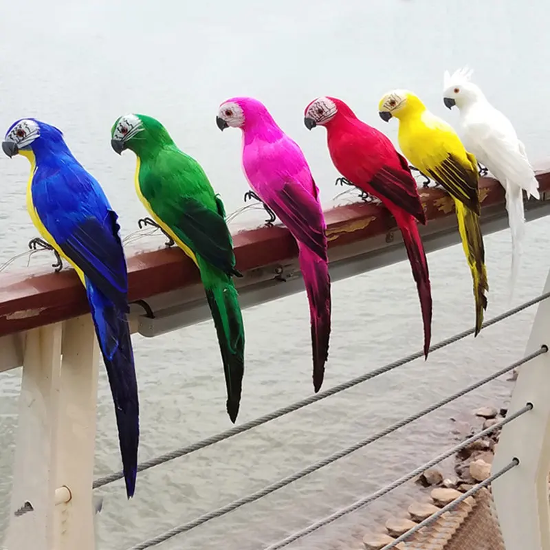 

Fashion 25/35cm Handmade Simulation Parrot Creative Feather Lawn Figurine Ornament Animal Bird Garden Bird Prop Decoration