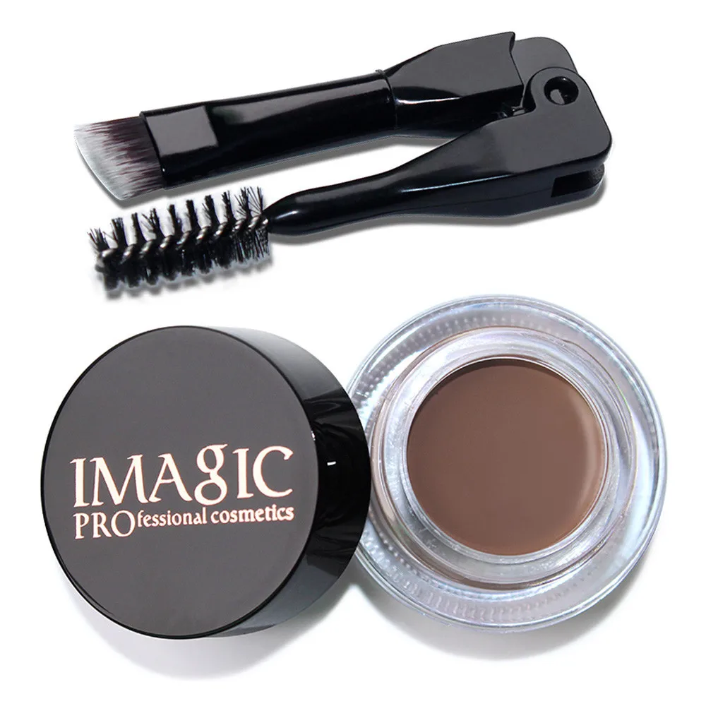 

Professional 6Color Eyebrows Tint Makeup Waterproof Pomade Gel Long Lasting 3D Natural Brown Eyebrow Enhancer Cream + Brush #D5