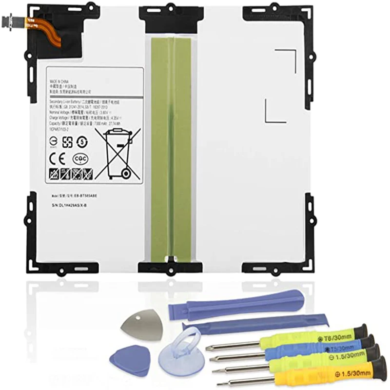 Substituição da Bateria 3.8v 7800mah Eb-bt585aba Eb-bt585abe Gh4304628a Samsung Galaxy Tab a 10.1 Sm-p580 P585 T580 7xinbox