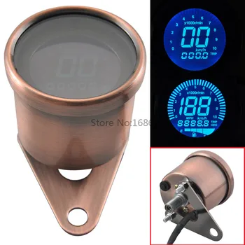 

Motorcycle Universal LED backlight LCD Digital Speedometer Tachometer Odometer Oil Gauge indicator For Harley Honda Yamaha