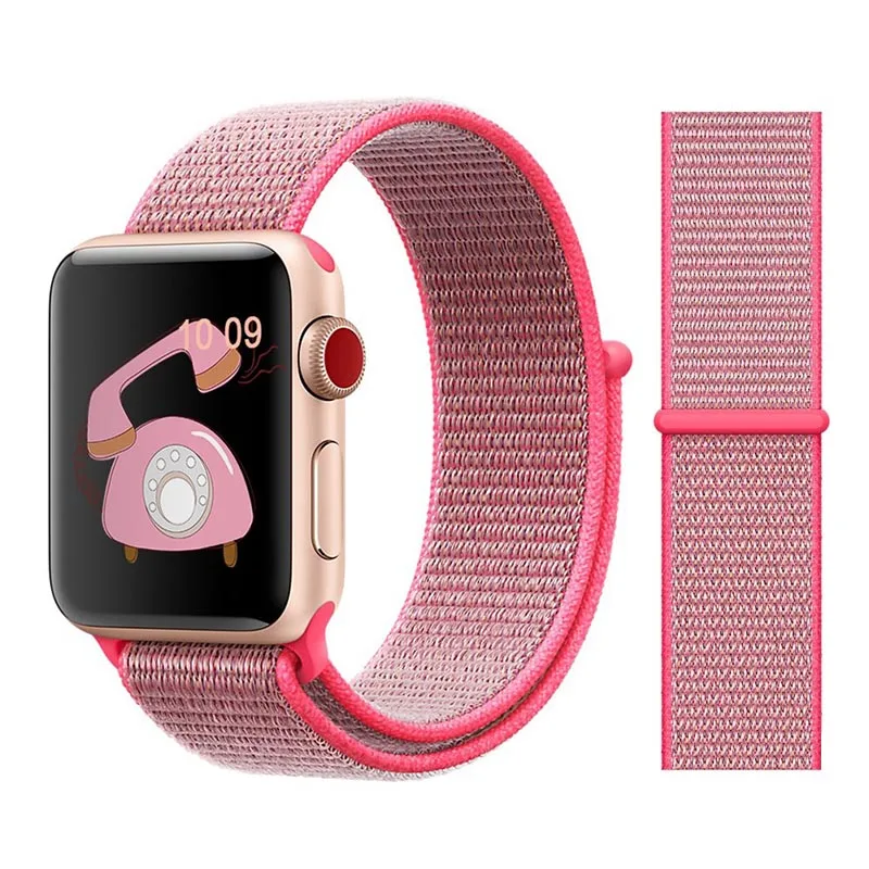 Спортивный ремешок для Apple watch 42 мм 38 мм correa 5 4 44 мм 40 мм Iwatch series 3 2 ремешок для часов браслет дышащие аксессуары - Цвет ремешка: 23- Pink