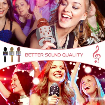 

4 In 1 LED RGB Wireless Bluetooth Karaoke Mini Microphone USB Speaker for Home KTV GK99