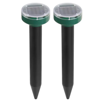 

2pcs Outdoor Garden Mouse Repeller Solar Power Ultrasonic Pest Control Backyard Patio Smart Waterproof