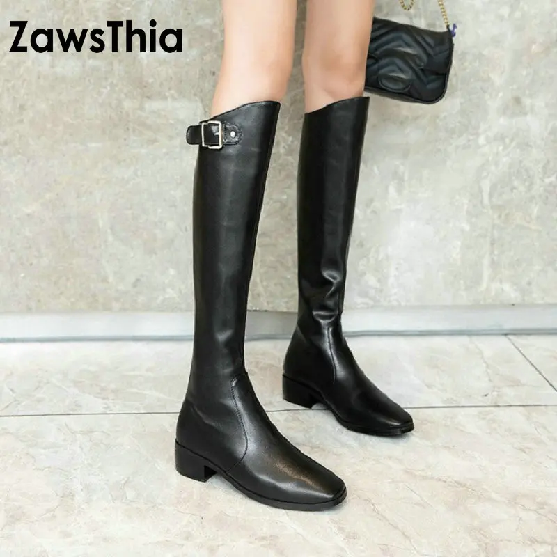 square toe thigh high boots