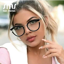 Винтажные очки кошачий глаз оправа для женщин Оптические черные очки модная металлическая оправа Рецептурные очки компьютерные очки