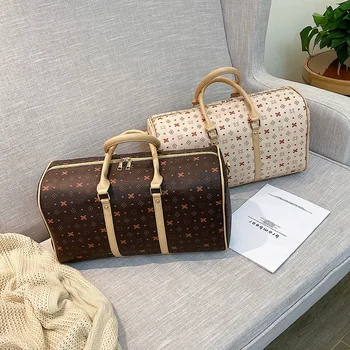 

Travel bag ladies sports bag fitness bag PU material handbag multi-function short-distance luggage bag