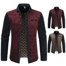 Осень и зима новое поступление мужская теплая рубашка Толстая Мужская рубашка для среднего возраста тонкая куртка кардиган рубашка